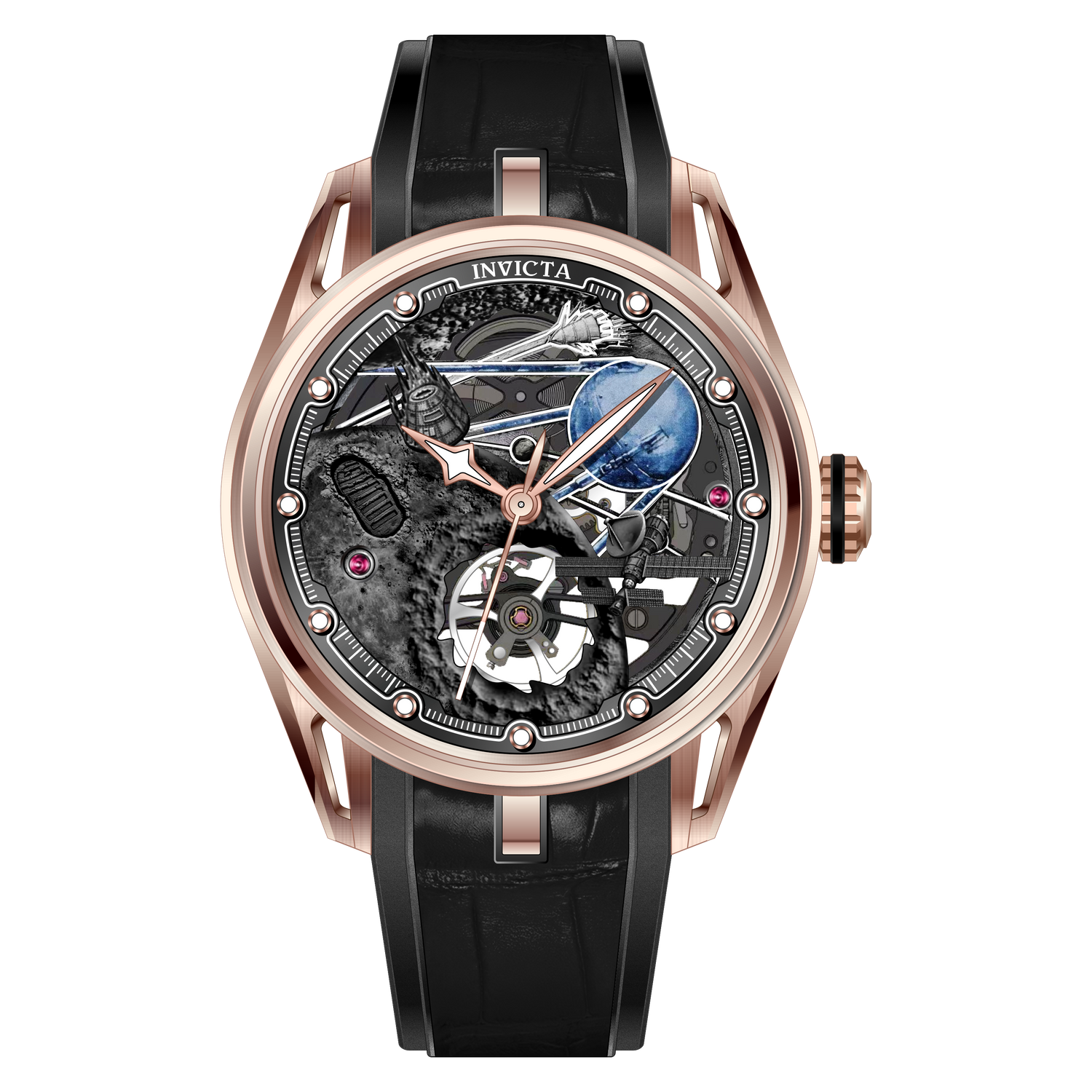 INVICTA Celestial Mechanical Movement Rose Gold Analog  Dial Watch For Gents- 69530