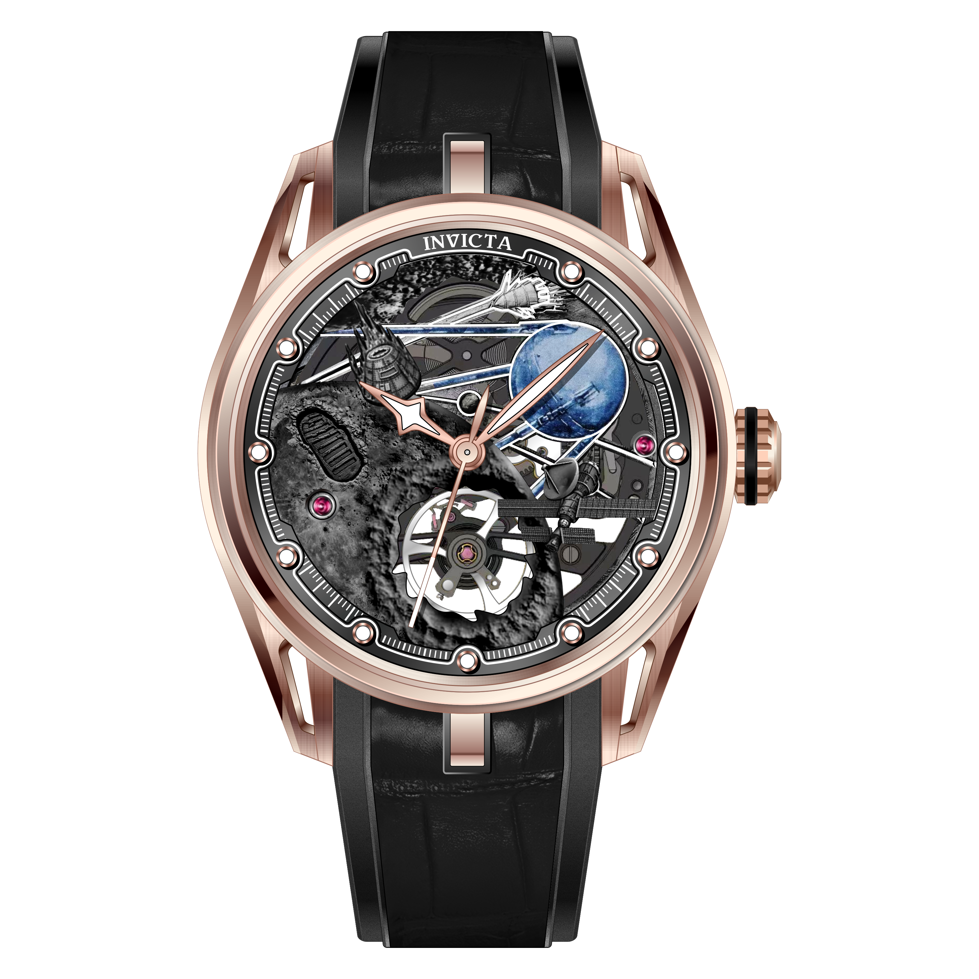 INVICTA Celestial Mechanical Movement Rose Gold Analog  Dial Watch For Gents- 69530