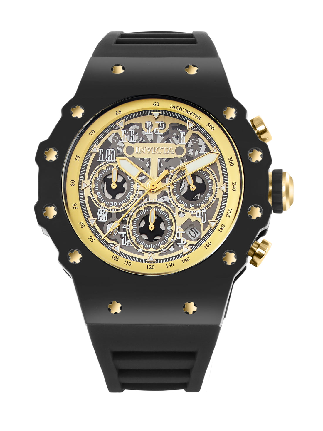 Invicta Racing Quartz Gold Dial Analog Watch For Gents - 69662
