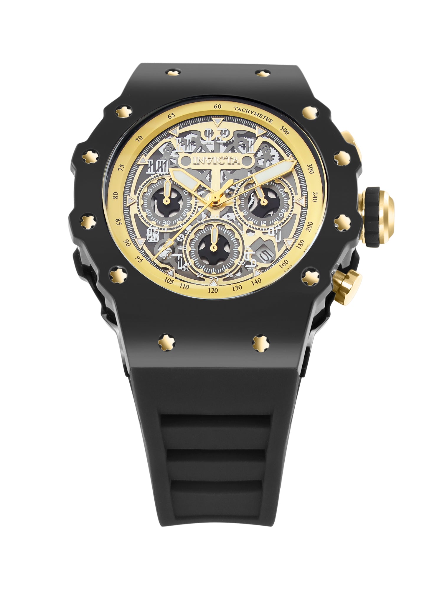 Invicta Racing Quartz Gold Dial Analog Watch For Gents - 69662