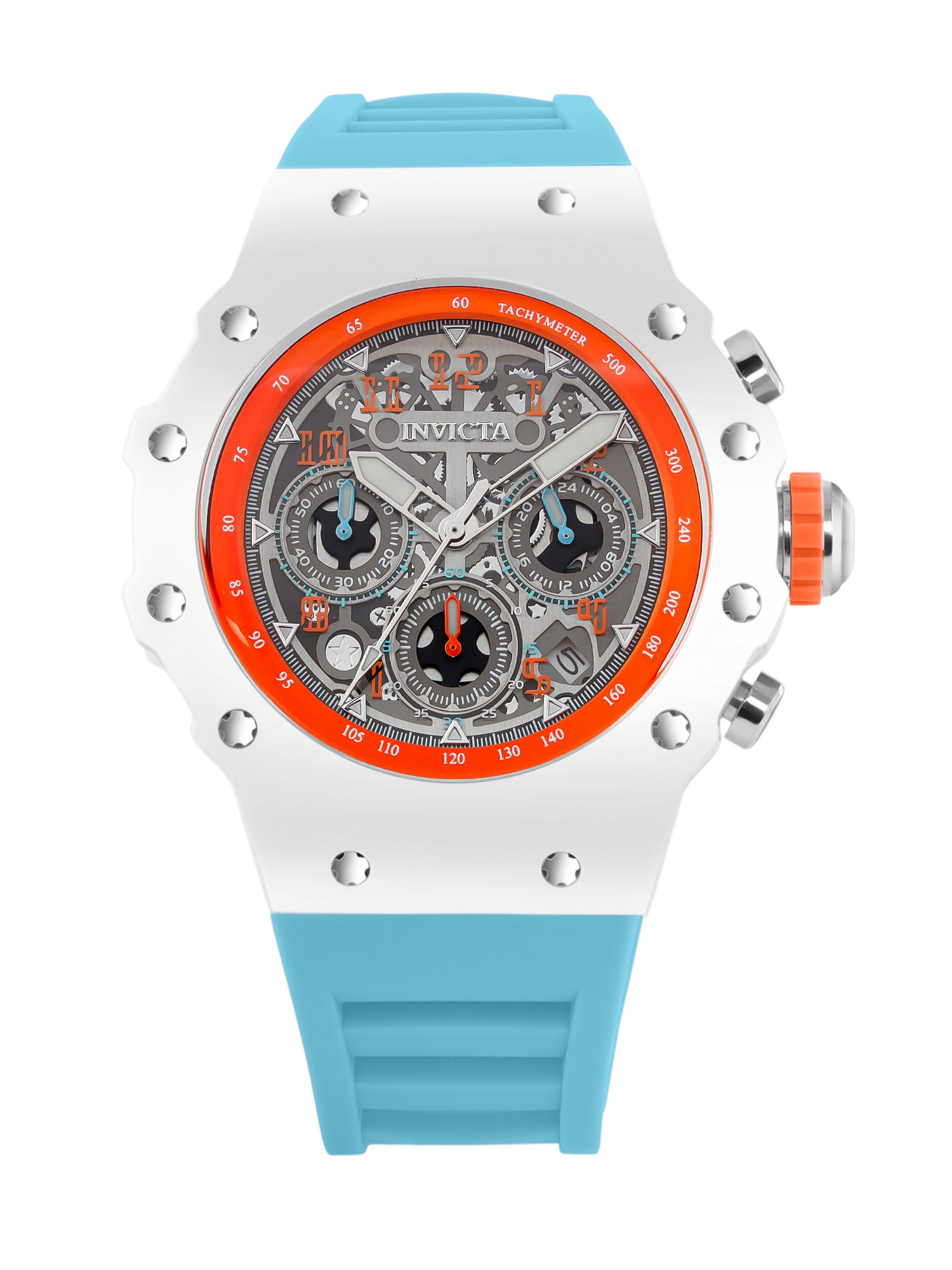 Invicta Racing Quartz Silver Dial Analog Watch For Gents - 69665