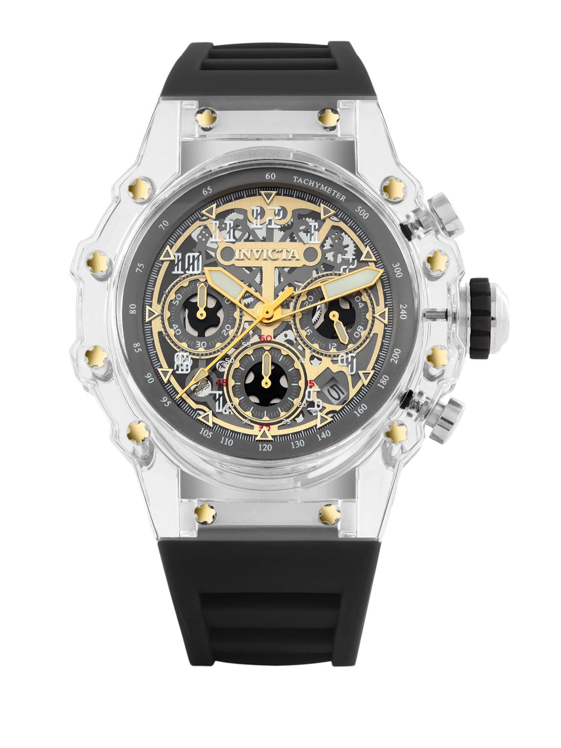 Invicta Racing Quartz Gold Dial Analog Watch For Gents - 69690