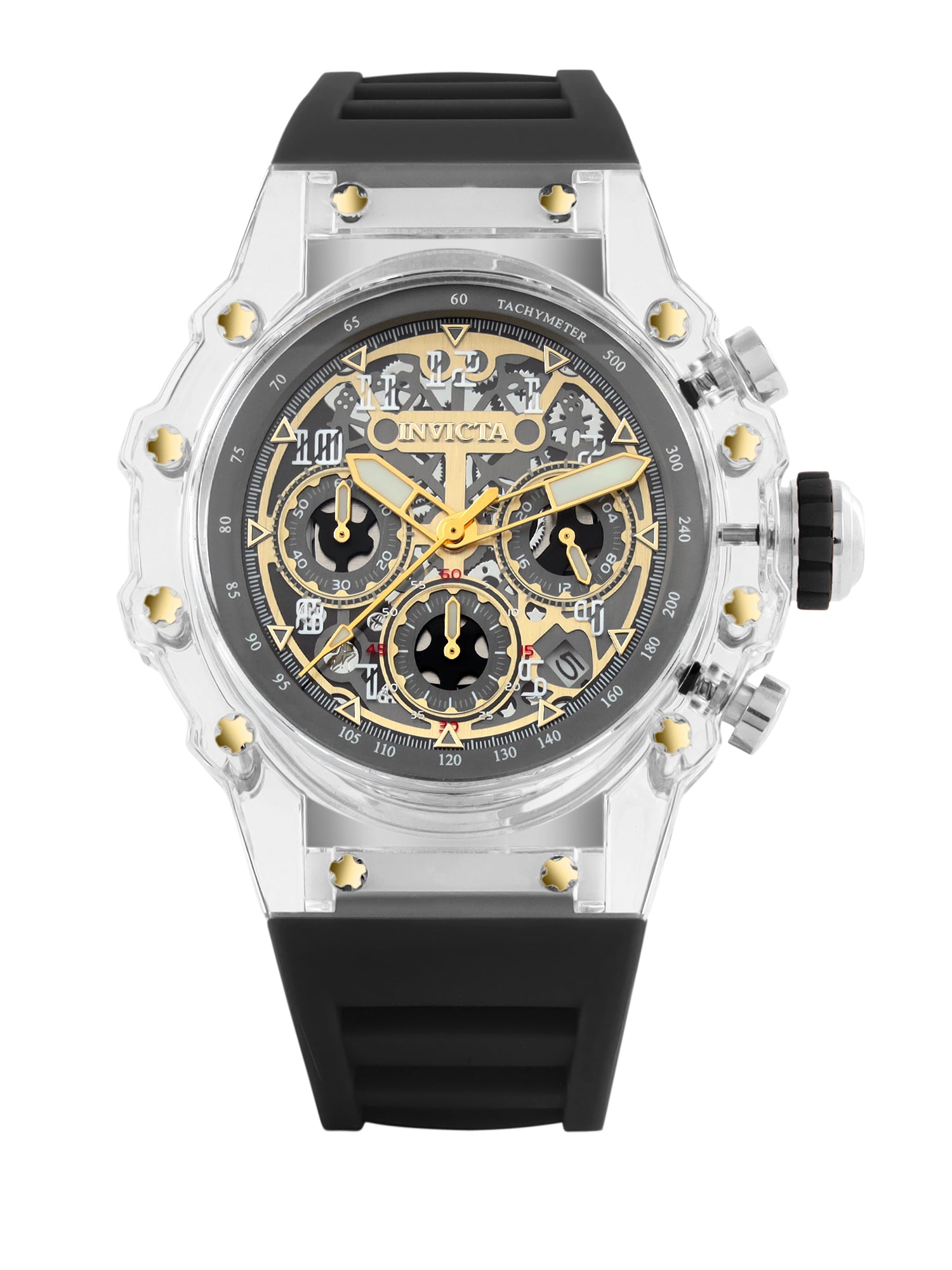 Invicta Racing Quartz Gold Dial Analog Watch For Gents - 69690