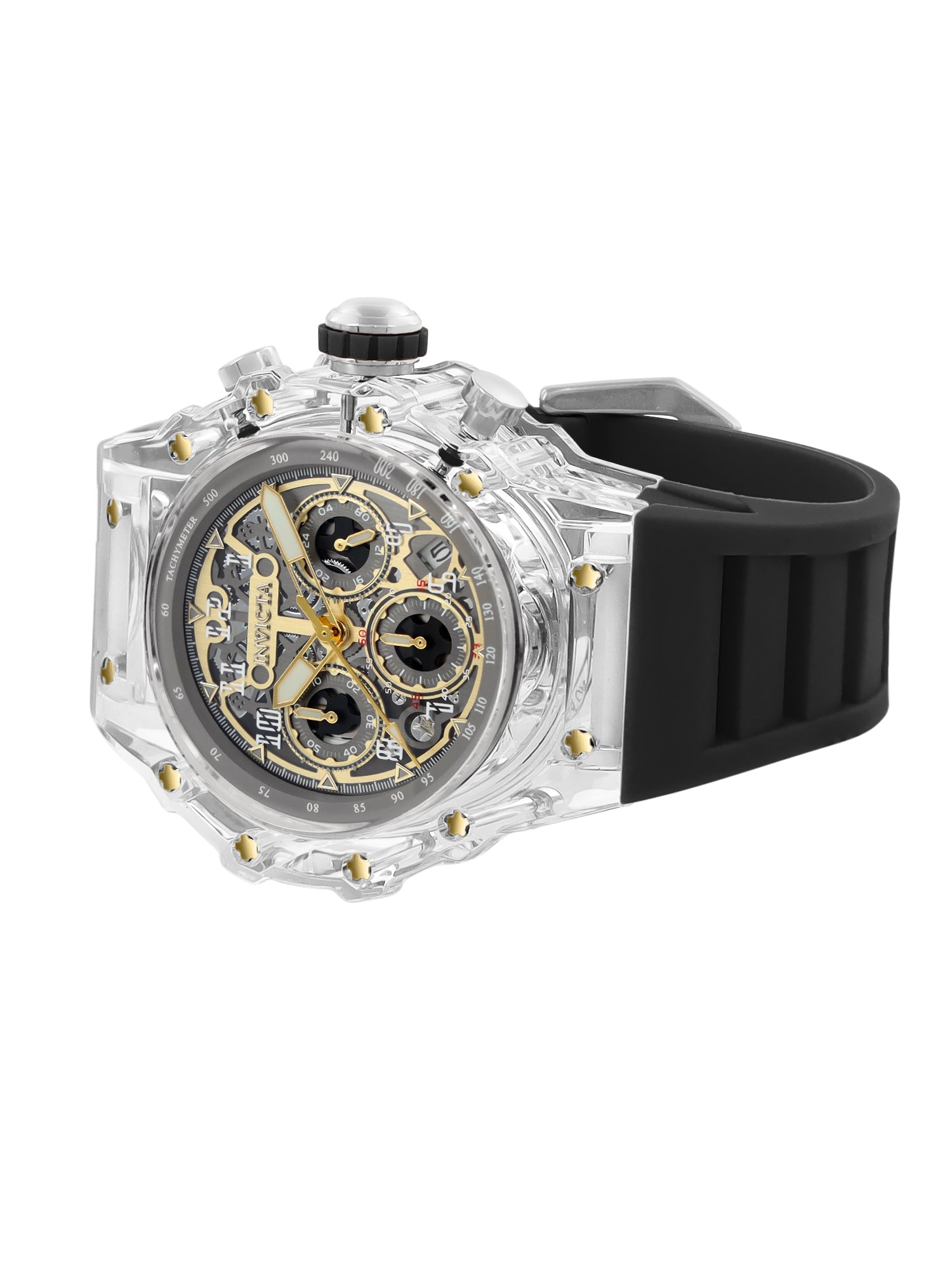 Invicta Racing Quartz Gold Dial Analog Watch For Gents - 69690