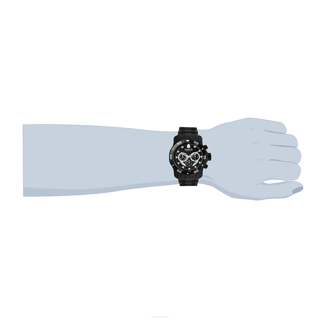 Invicta Pro Diver - Scuba MenS Wrist Watch Stainless Steel Quartz Black Dial - 6986