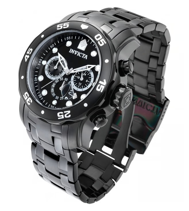 Invicta Stainless Steel Analog Black Dial Men&