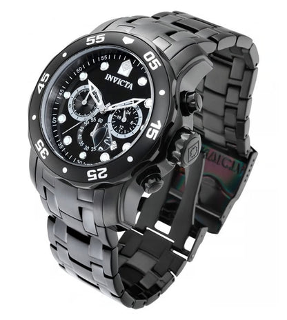 Invicta Stainless Steel Analog Black Dial Men&