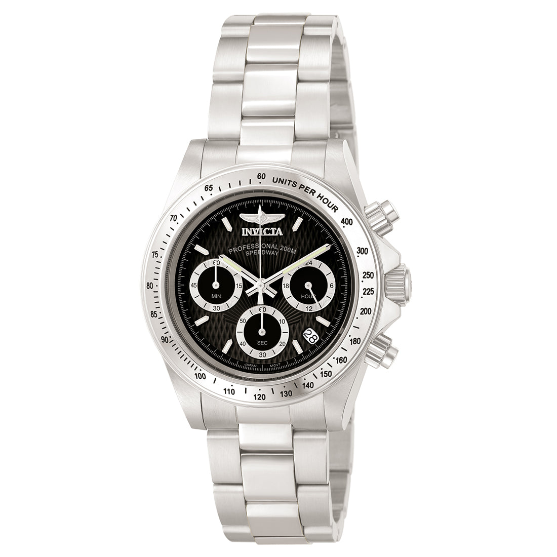 Invicta Speedway Unisex Wrist Watch Stainless Steel Quartz Black Dial - 9223