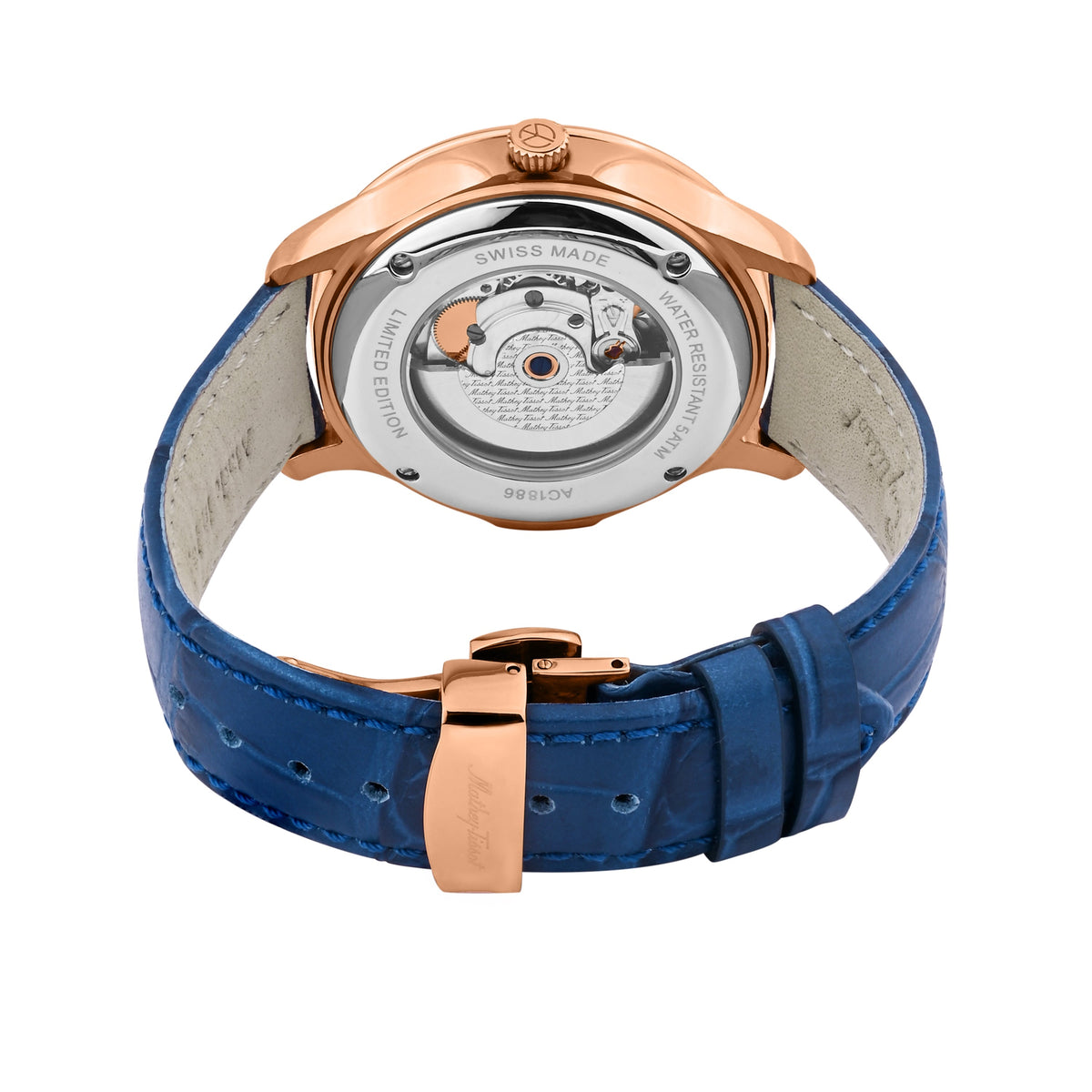 Mathey-Tissot Swiss Made Edmond Automatic 42 MM Blue Dial Mens Watch -  AC1886PBU