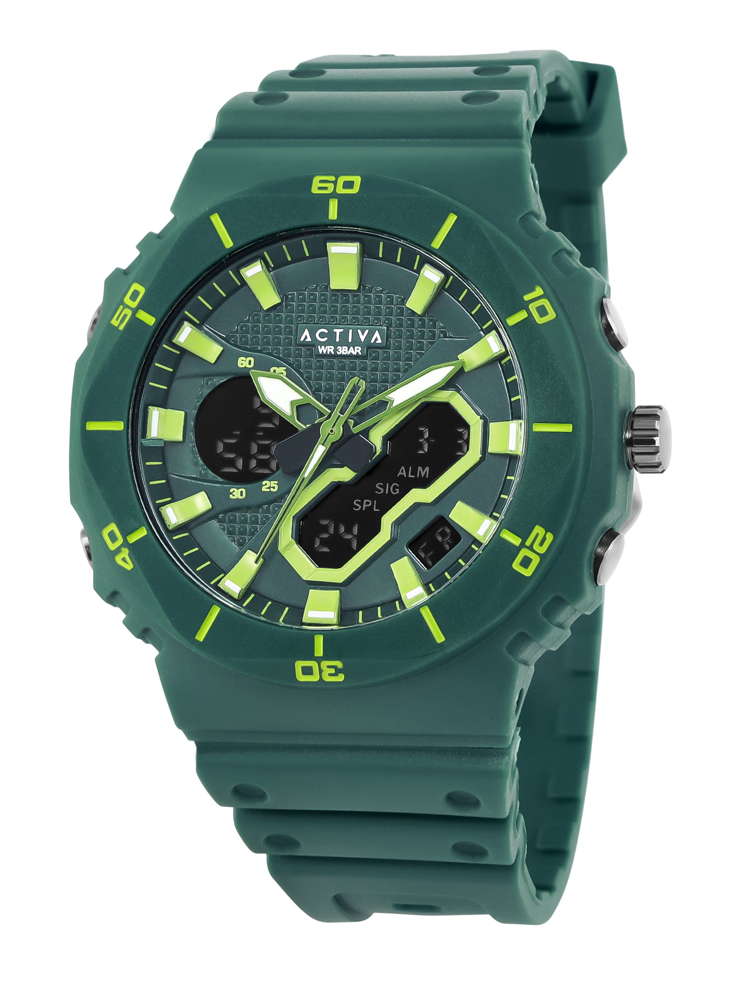 Invicta By Activa Digital Essentials Green Dial Digital Watch For Gents -  ACW8120-005