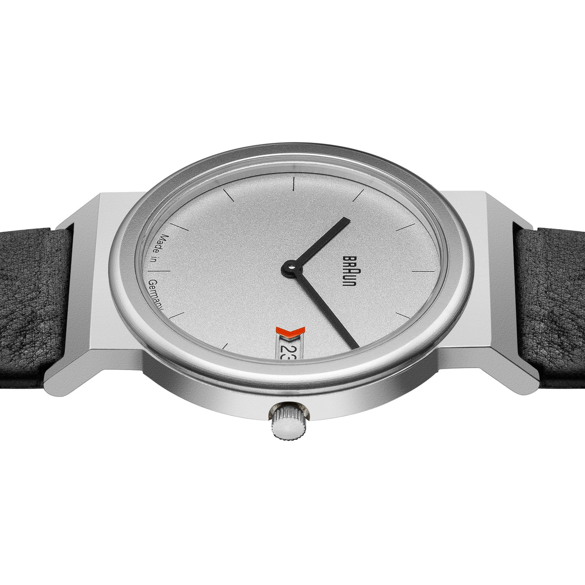 Braun Quartz Classic Watch with Black Dial and Black Leather Strap - AW50
