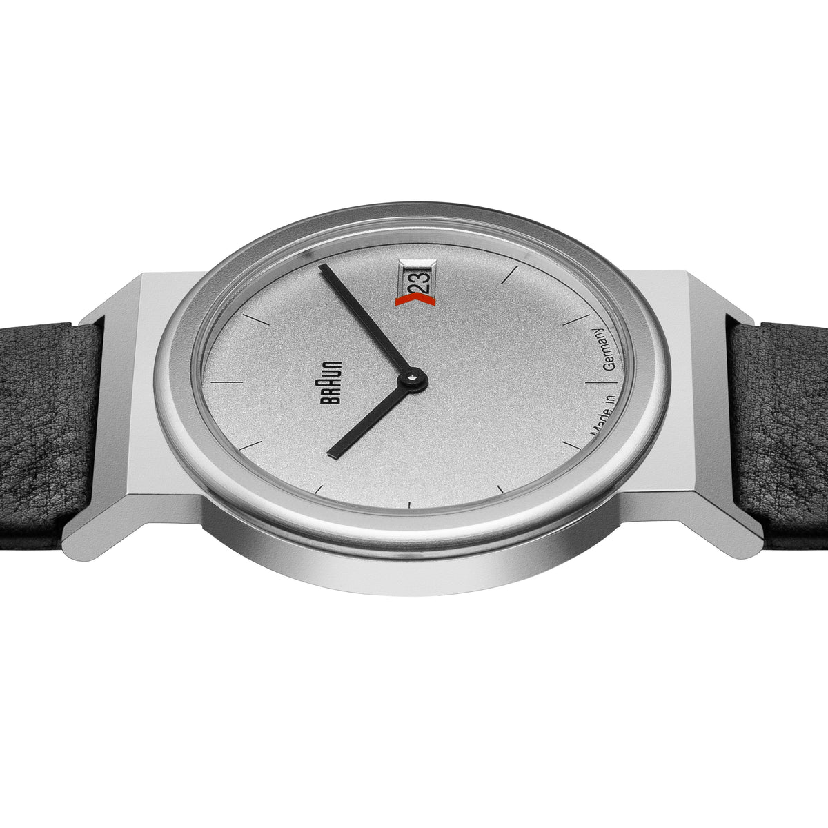 Braun Quartz Classic Watch with Black Dial and Black Leather Strap - AW50