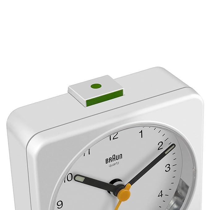 Braun Classic Clock with Snooze and Light, Crescendo Beep in White - BC03W