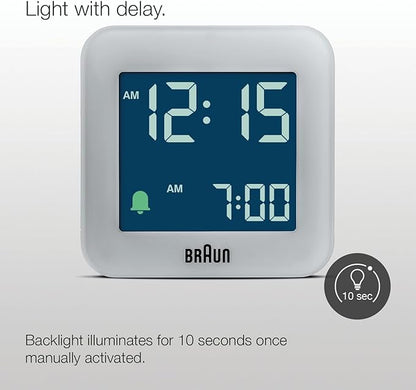 Braun Digital Radio Controlled Travel Clock For Central European Time Zone (DCF) - BC08G