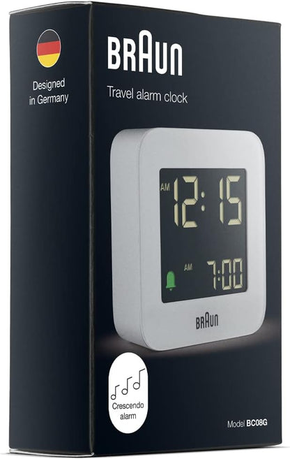 Braun Digital Radio Controlled Travel Clock For Central European Time Zone (DCF) - BC08G