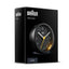 Braun Classic Analogue Alarm Clock with Snooze and Light, Crescendo Beep Alarm in Black - BC12B