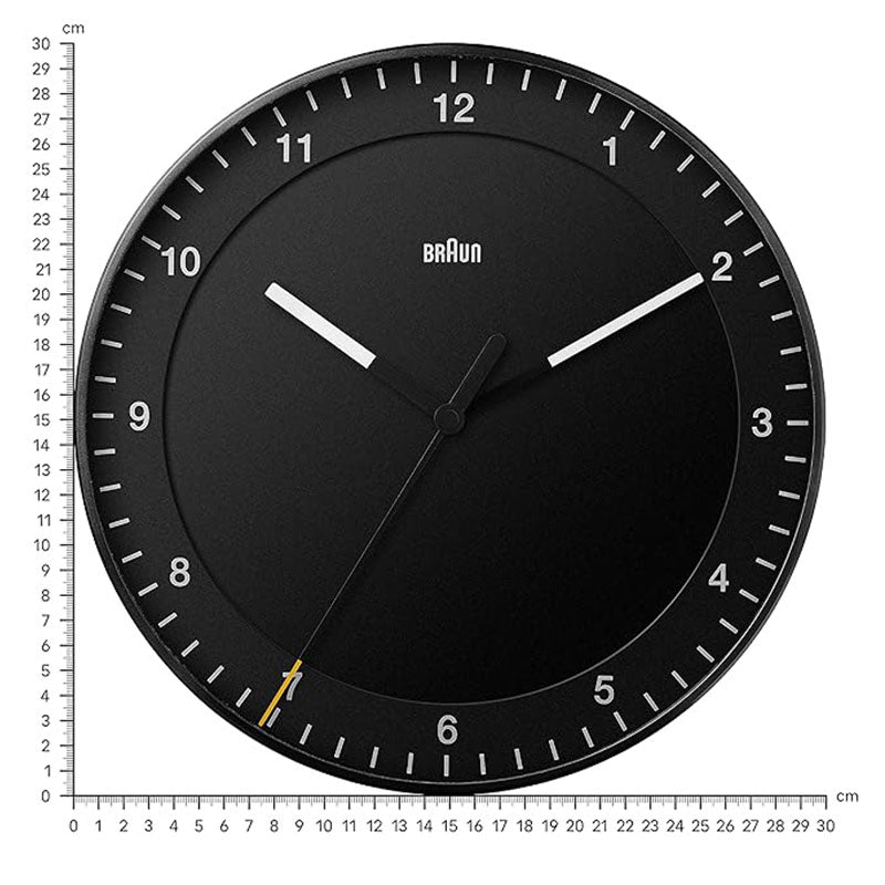 Braun Classic Large Wall Clock with Silent Sweep Movement, Easy To Read - BC17B
