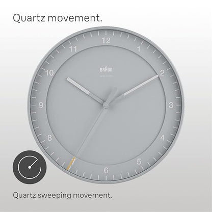 Braun Classic Large Wall Clock with Silent Sweep Movement, Easy To Read - BC17G