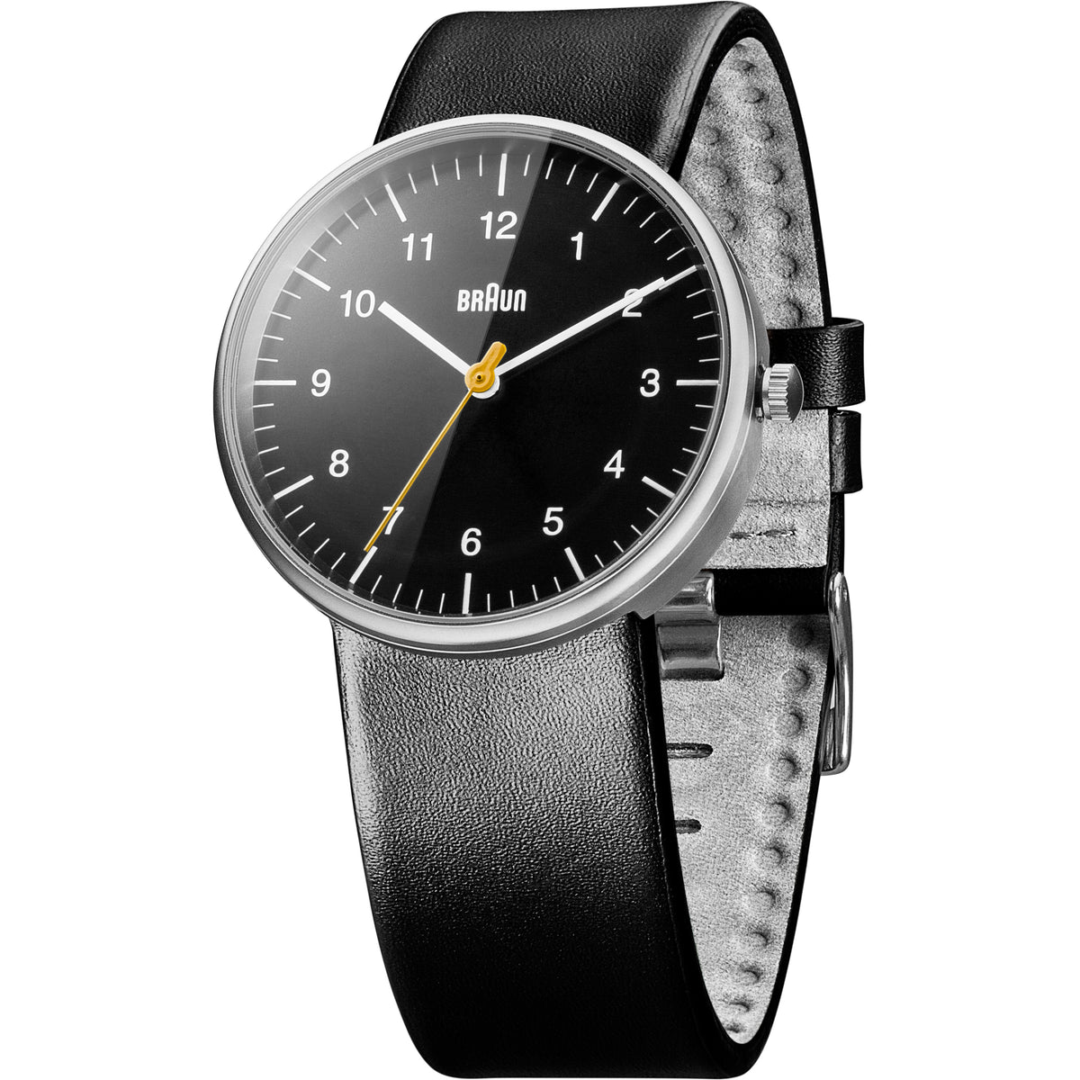 Braun Quartz Classic Watch with Black Leather Strap - BN0021BKBKG