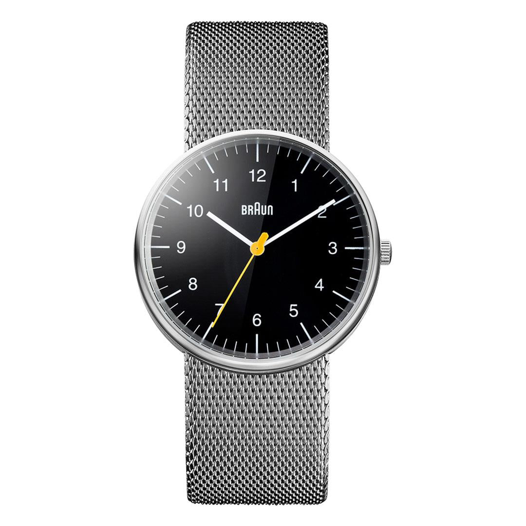 Braun Quartz Classic Watch with Stainless Steel Mesh Bracelet - BN0021BKSLMHG