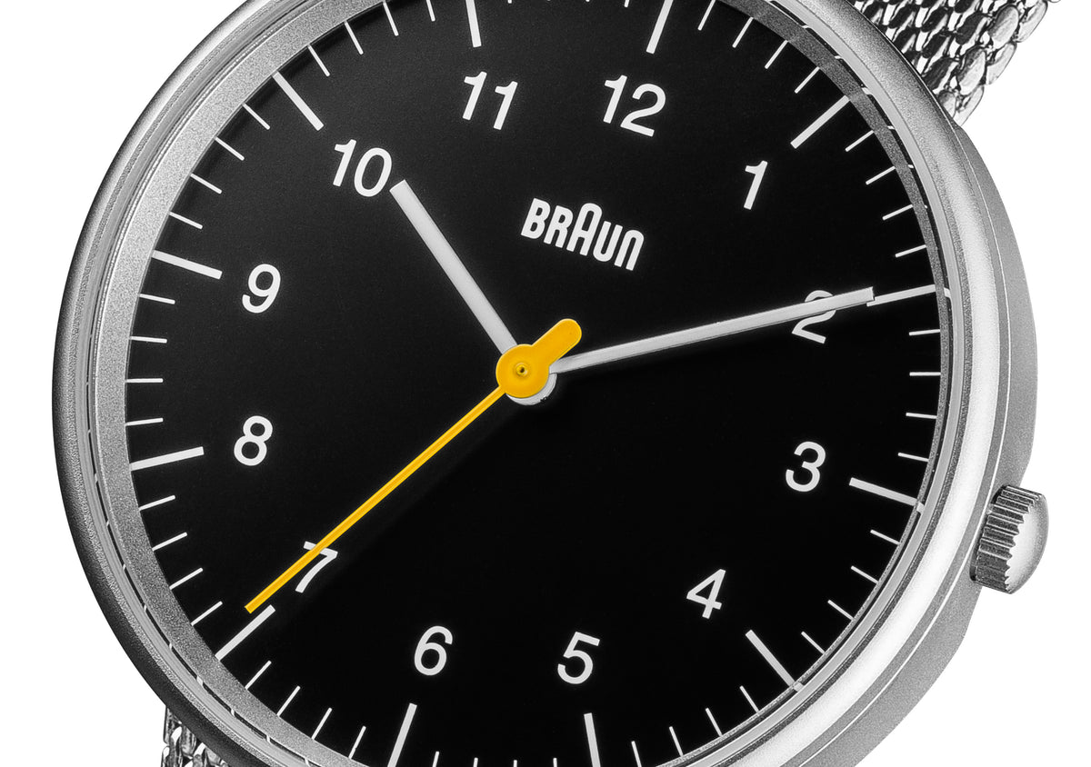 Braun Quartz Classic Watch with Stainless Steel Mesh Bracelet - BN0021BKSLMHG