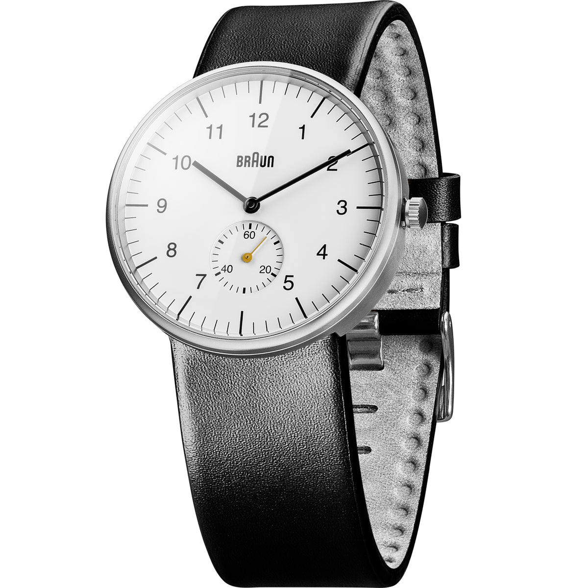 Braun Quartz Classic Watch with Black Leather Strap - BN0024WHBKG