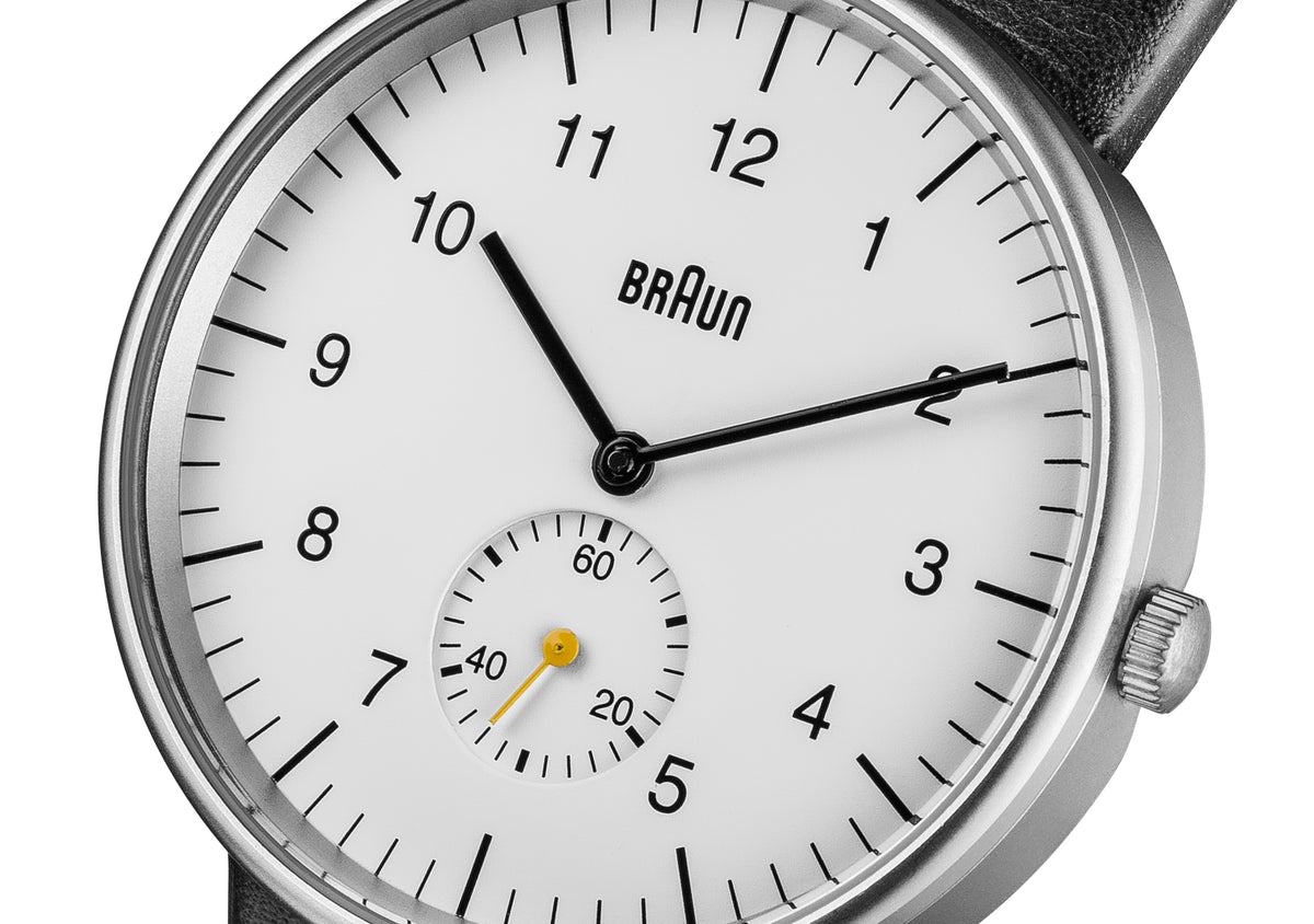 Braun Quartz Classic Watch with Black Leather Strap - BN0024WHBKG