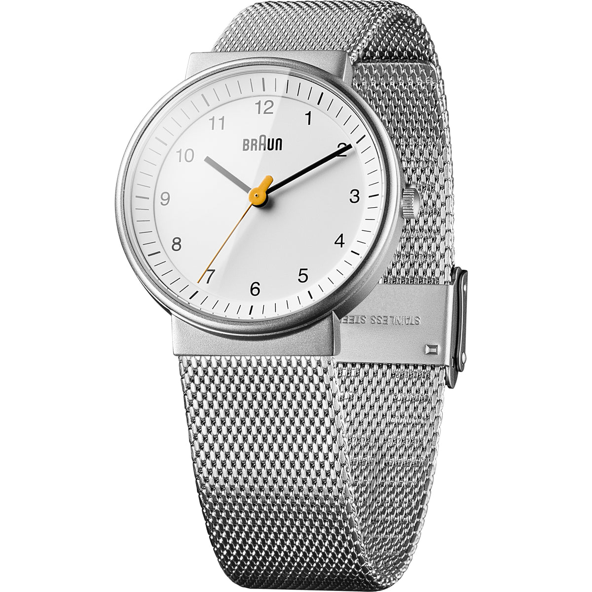 Braun Quartz Classic Watch with Silver Stainless Steel Strap - BN0031WHSLMHL