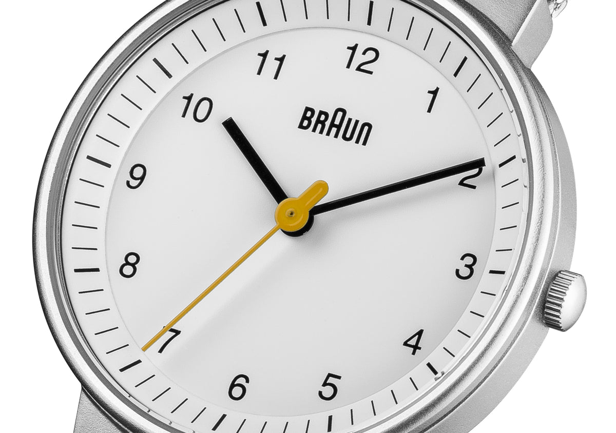 Braun Quartz Classic Watch with Silver Stainless Steel Strap - BN0031WHSLMHL