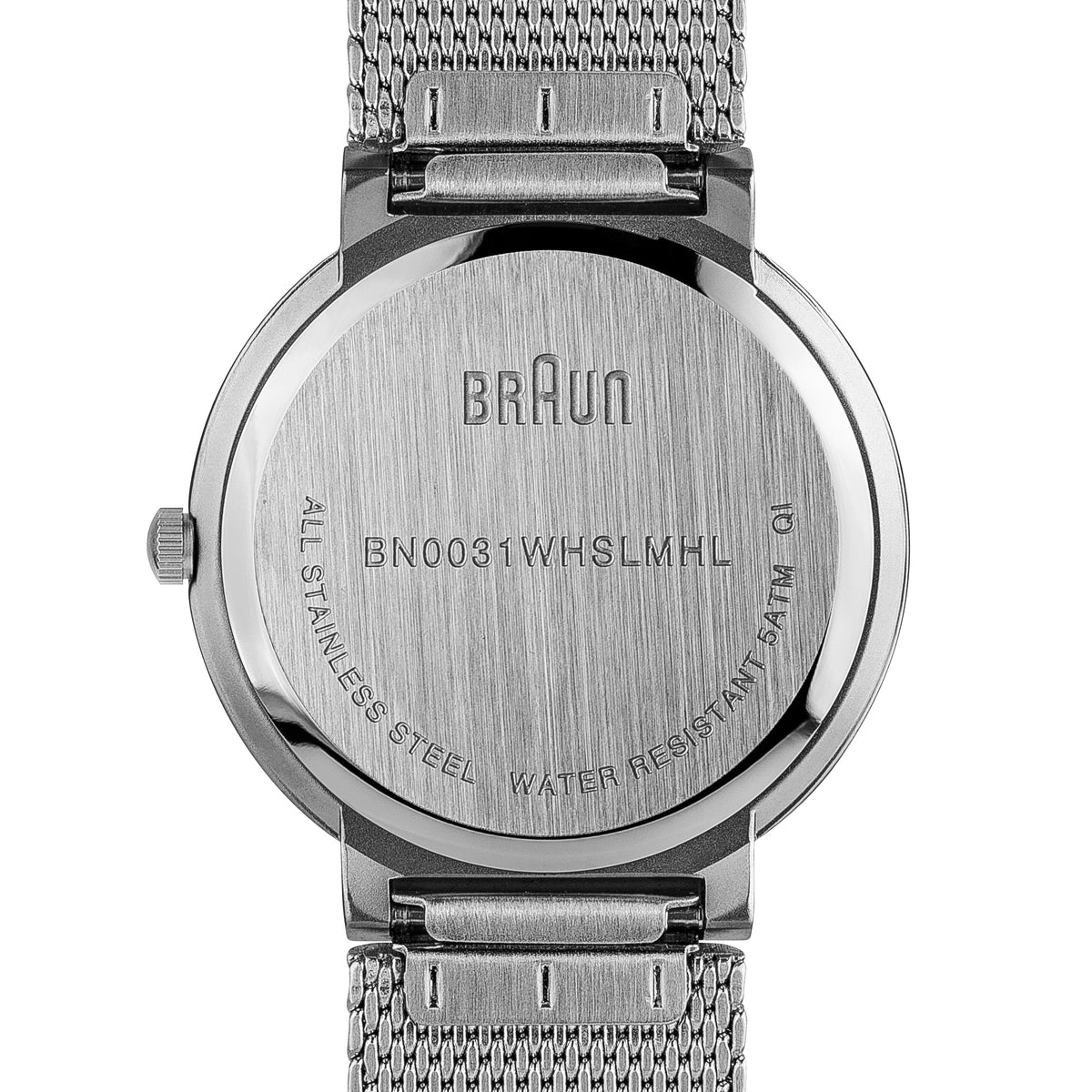 Braun Quartz Classic Watch with Silver Stainless Steel Strap - BN0031WHSLMHL