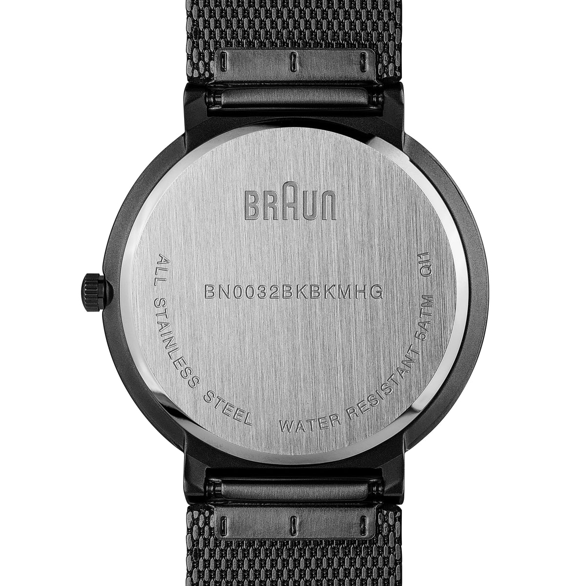 Braun Quartz Classic Watch with Black Stainless Steel Strap - BN0032BKBKMHG