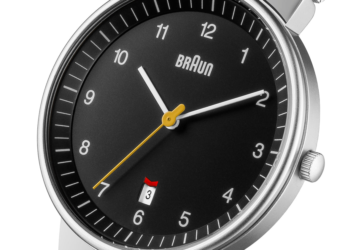 Braun Quartz Classic Watch with Black Dial Stainless Steel Strap - BN0032BKSLMHG