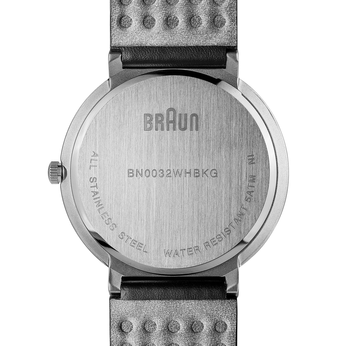 Braun Quartz Classic Watch with Black Leather Strap - BN0032WHBKG