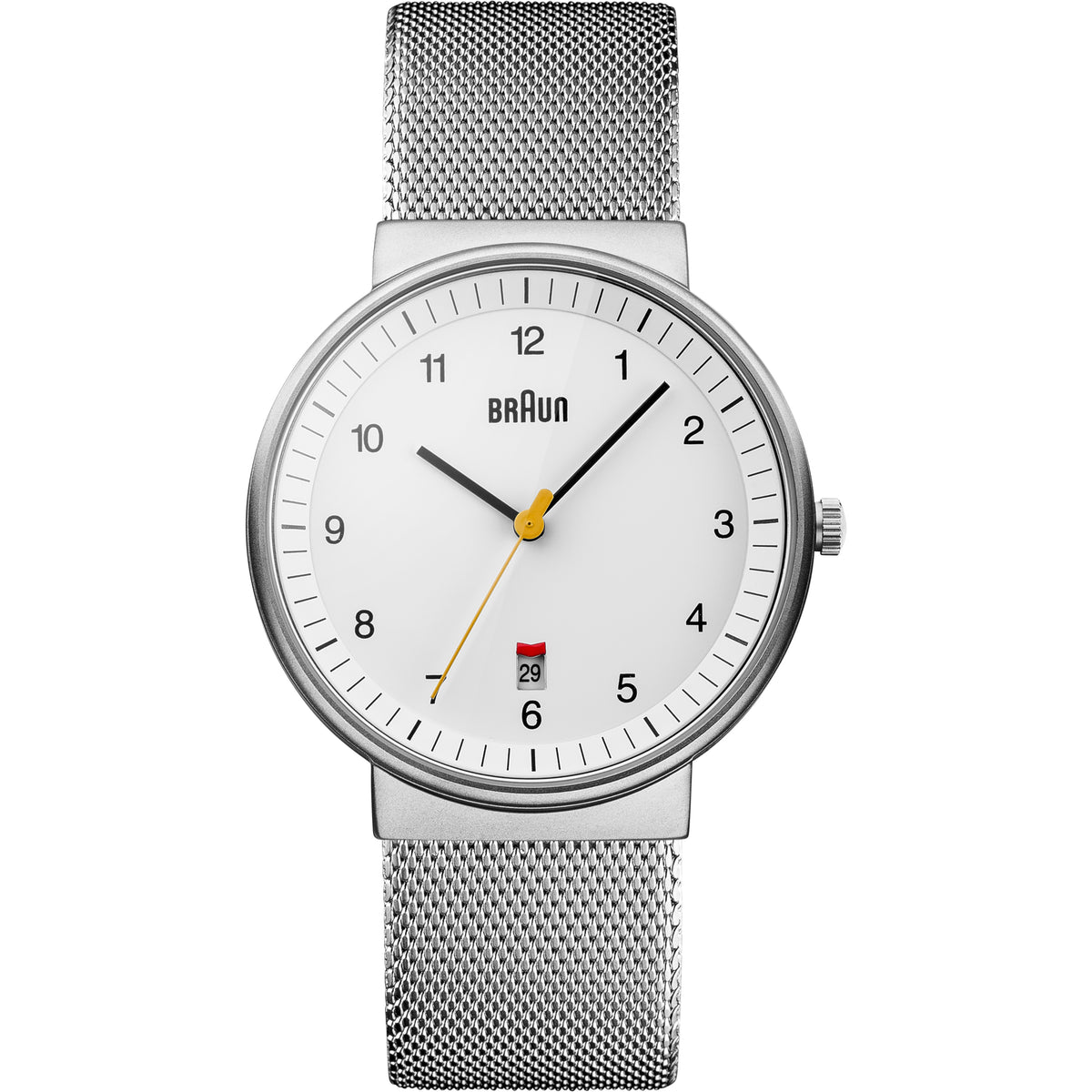 Braun Quartz Classic Watch with Silver Stainless Steel Strap - BN0032WHSLMHG