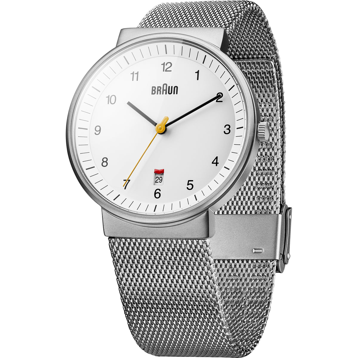 Braun Quartz Classic Watch with Silver Stainless Steel Strap - BN0032WHSLMHG