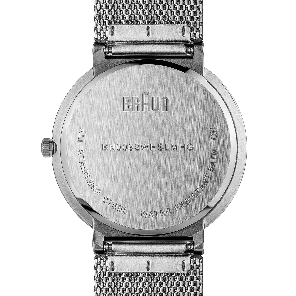 Braun Quartz Classic Watch with Silver Stainless Steel Strap - BN0032WHSLMHG