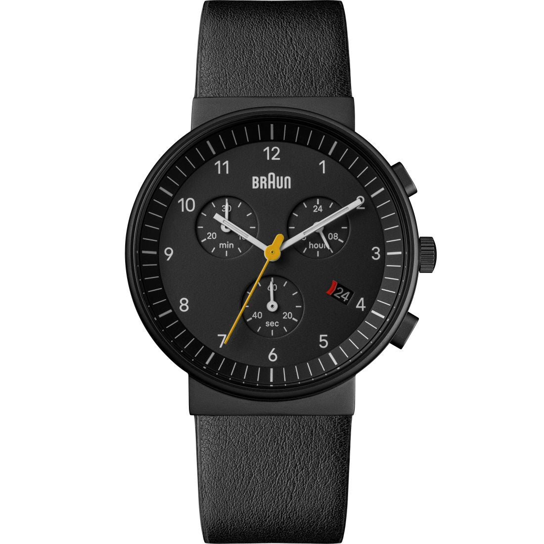 Braun Quartz Classic Watch with Black Leather Strap - BN0035BBKBKG