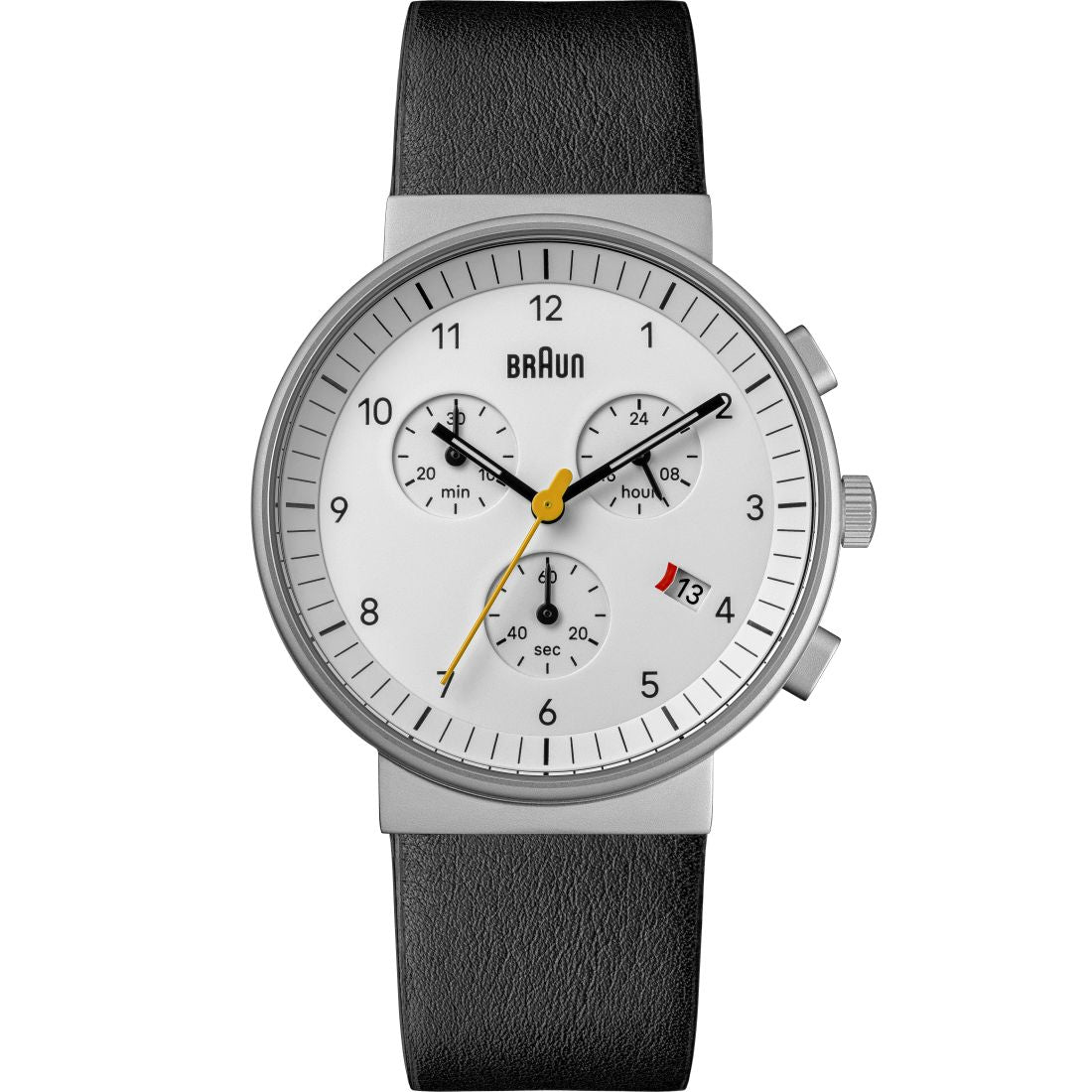 Braun Quartz Classic Watch with Black Leather Strap - BN0035BWHBKG
