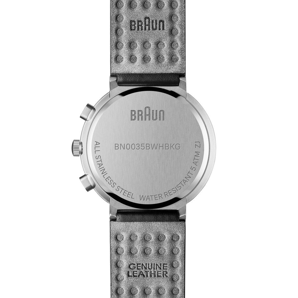 Braun Quartz Classic Watch with Black Leather Strap - BN0035BWHBKG