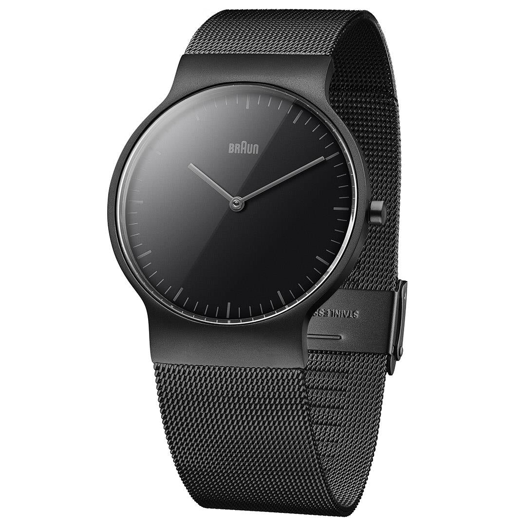 Braun Quartz Classic Slim Watch with Black Stainless Steel Strap - BN0211BBKMHG