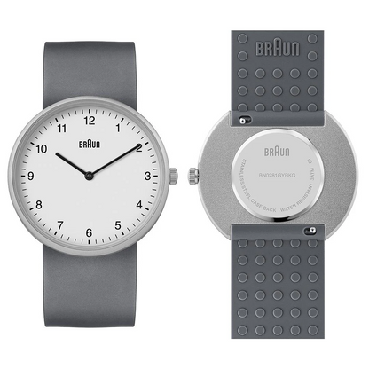 Braun Quartz Unisex Watch with Grey Silicon Strap &amp; Additional Black Silicon Strap - BN0281GYBKG