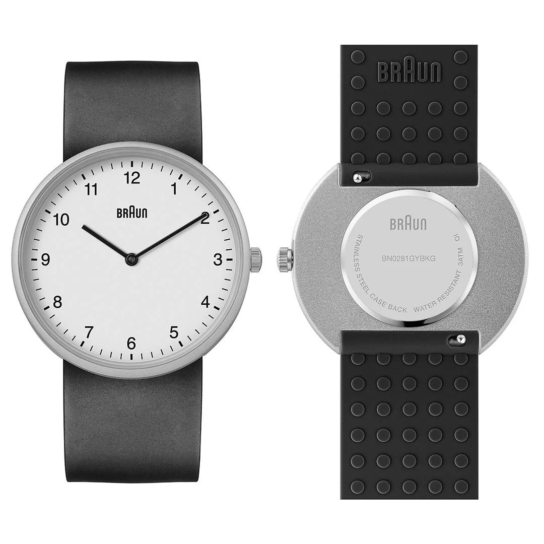 Braun Quartz Unisex Watch with Grey Silicon Strap &amp; Additional Black Silicon Strap - BN0281GYBKG