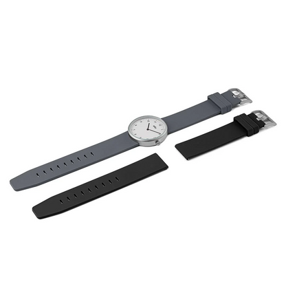 Braun Quartz Unisex Watch with Grey Silicon Strap &amp; Additional Black Silicon Strap - BN0281GYBKG
