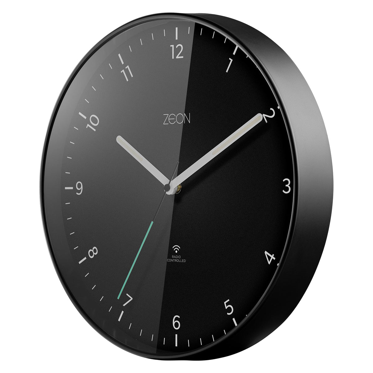 ZEON Round Analogue Wall Clock, Easy to Read Black Wall Clock for Living Room, Kitchen, Bedroom &amp; Office, 30cm Diameter, CE4553
