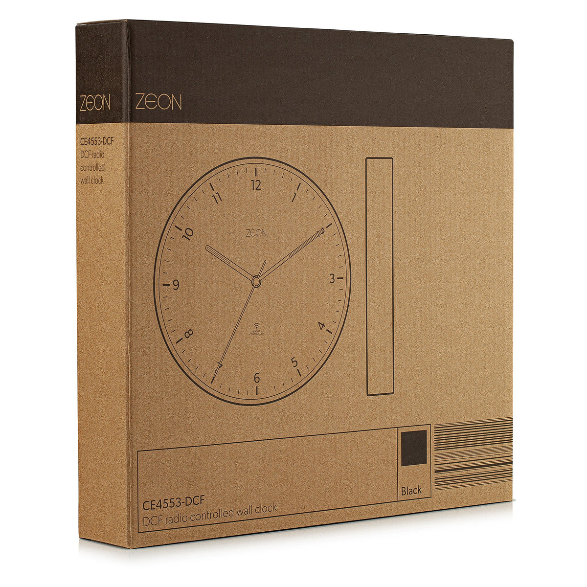 ZEON Round Analogue Wall Clock, Easy to Read Black Wall Clock for Living Room, Kitchen, Bedroom &amp; Office, 30cm Diameter, CE4553