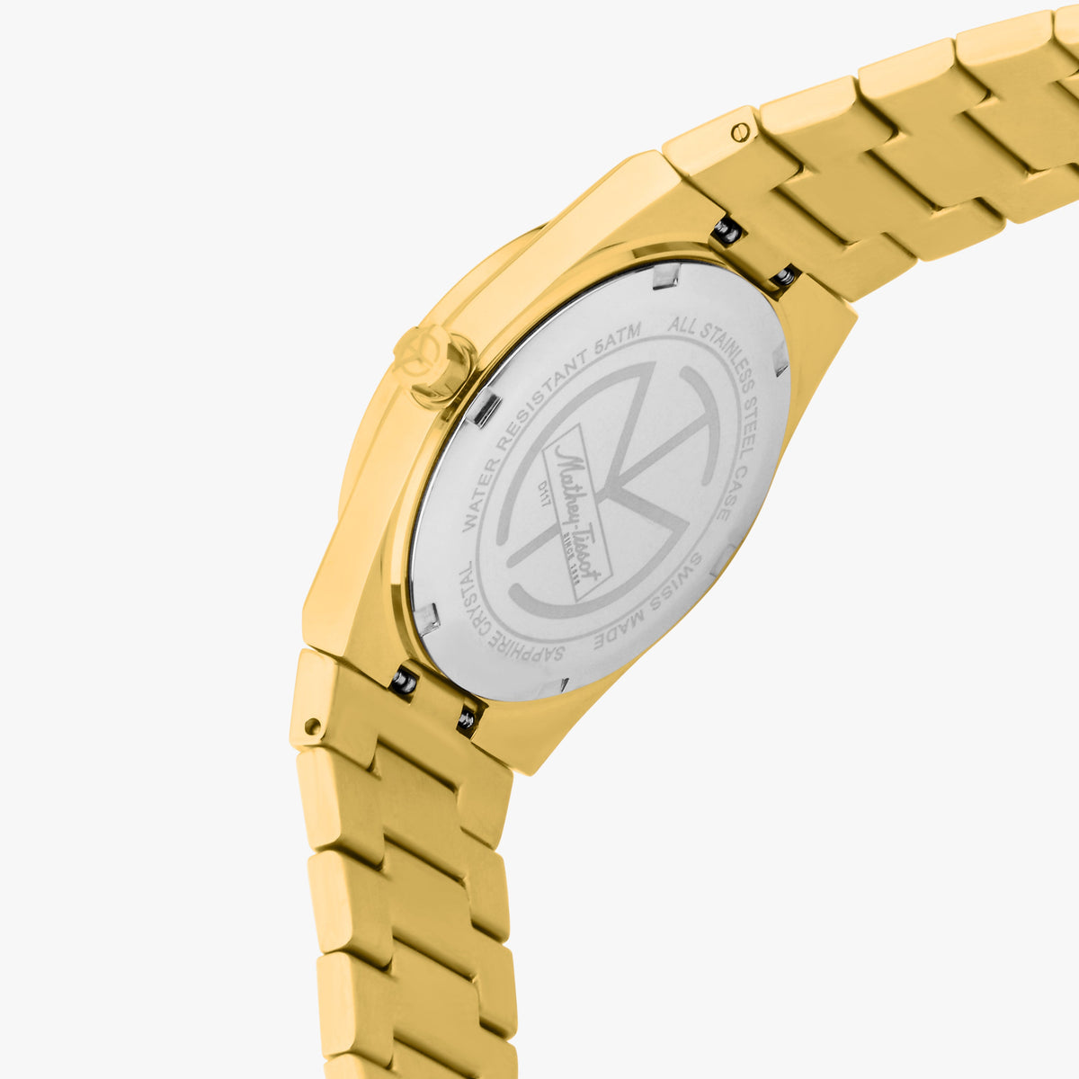 Mathey-Tissot Swiss Made Zeus Quartz Ronda 515 Movement Gold Dial Analog Watch For - Ladies D117PDI