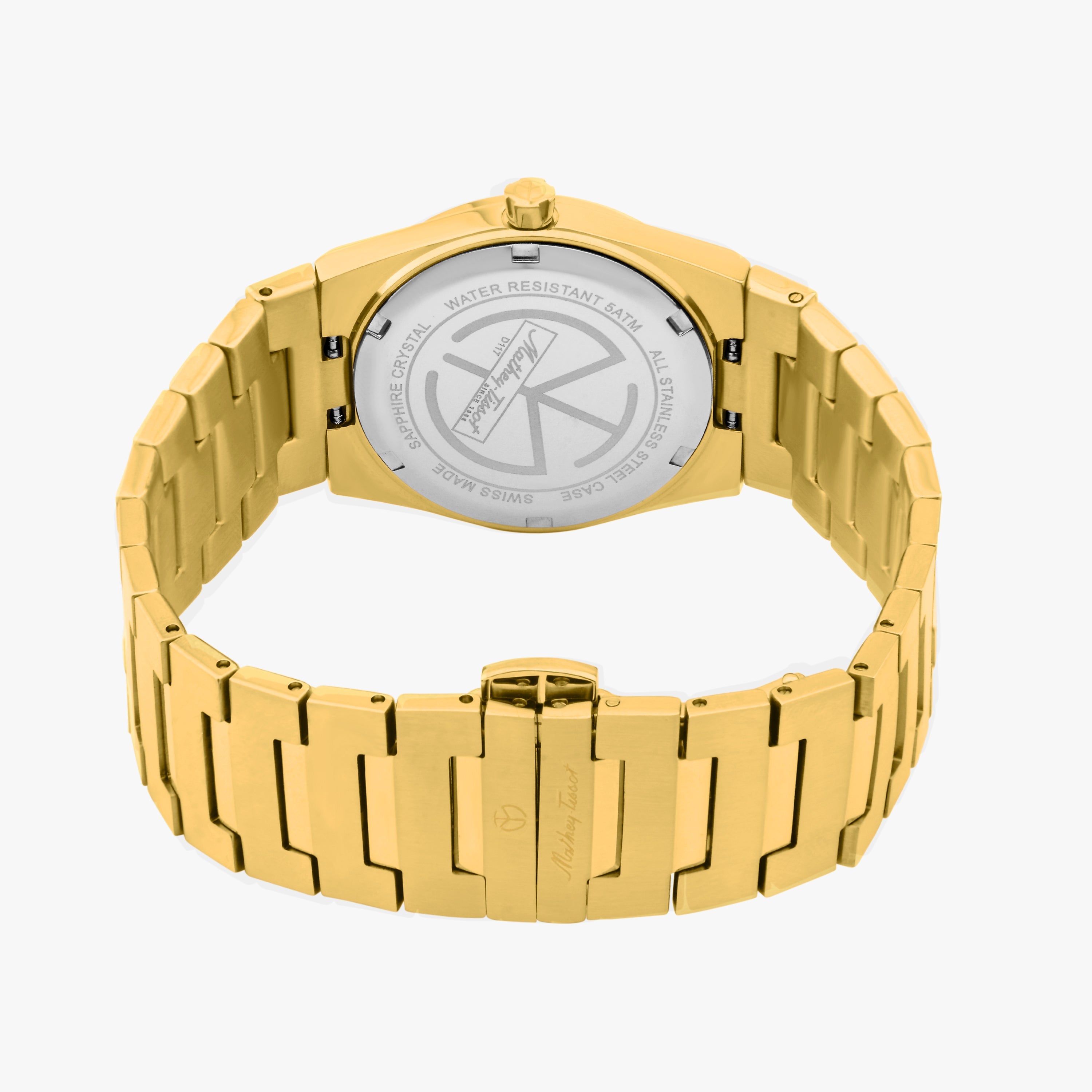 Mathey-Tissot Swiss Made Zeus Quartz Ronda 515 Movement Gold Dial Analog Watch For - Ladies D117PDI