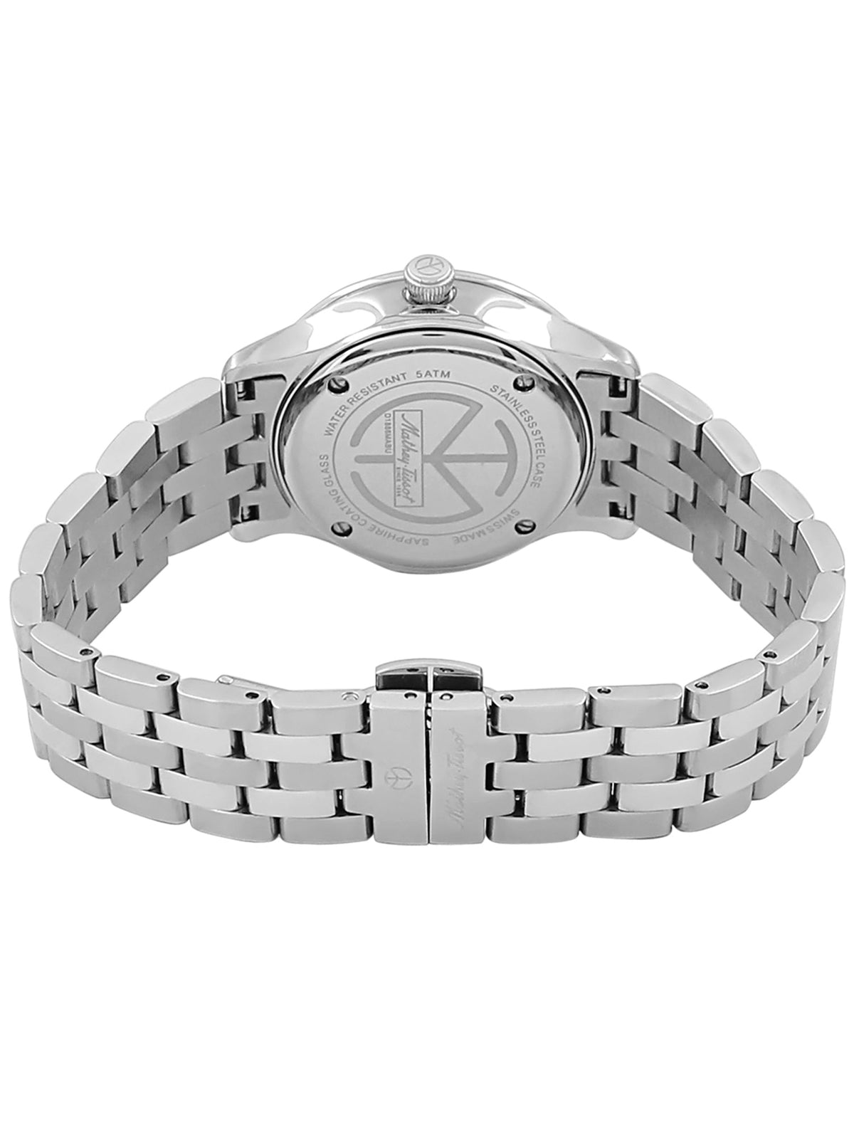 Mathey-Tissot Swiss Made Edmond Metal Crystal White Dial Ladies Watch View 2