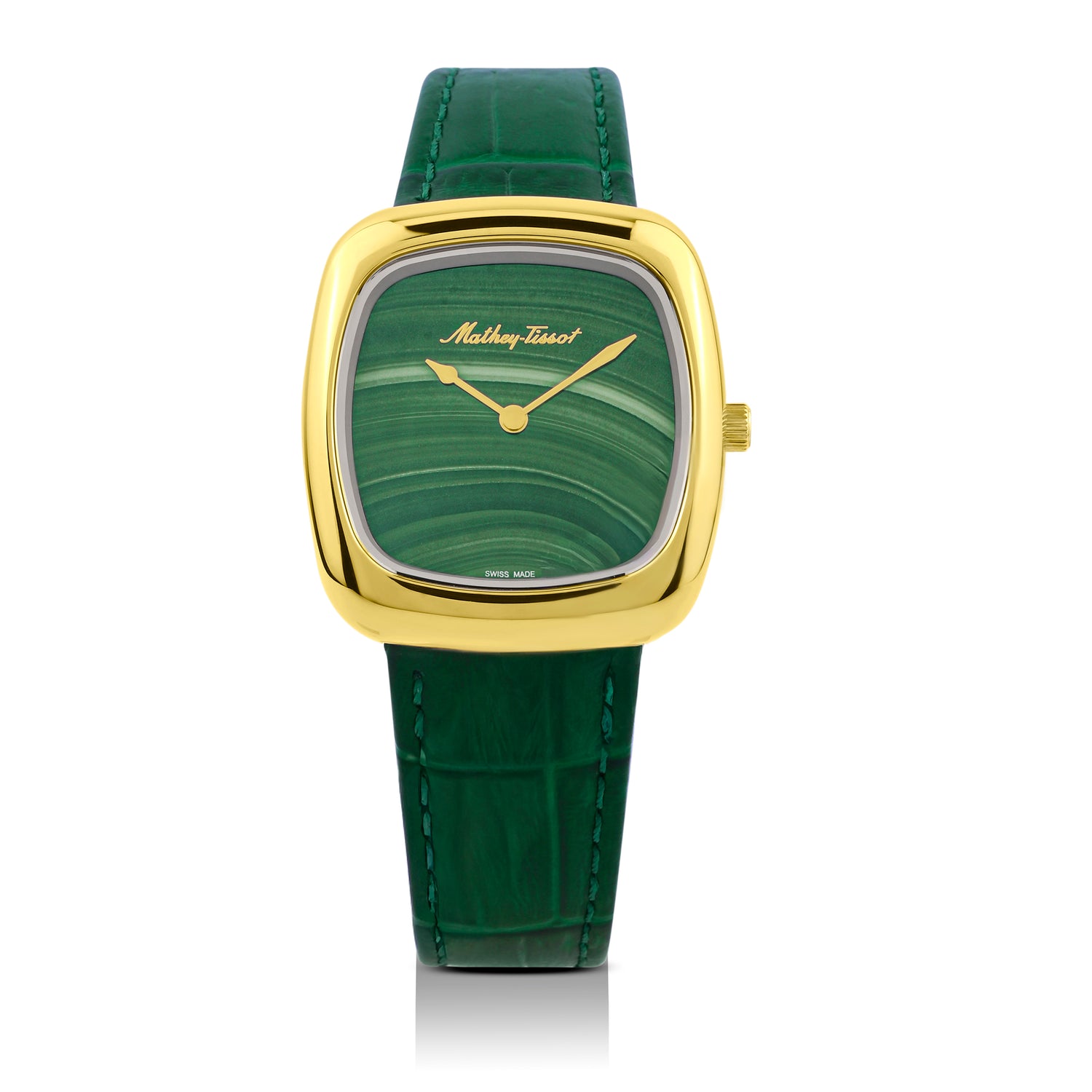 Mathey-Tissot Swiss Made Miss Quartz Ronda 762 Movement Green Dial Analog Watch For Ladies - D538PLV