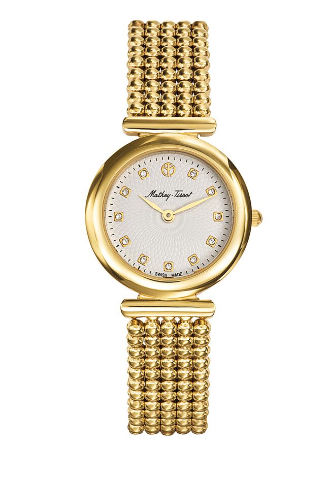Mathey-Tissot Swiss Made Quartz White Dial Analog Watch For Women :-D539PI